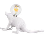 GLOBOSTAR® MOUSE 00676 Vintage Επιτραπέζιο Φωτιστικό Πορτατίφ με Ντουί 1 x E12 AC 220-240V IP20 - Λευκό - Μ13 x Π4 x Υ7cm - Image 4