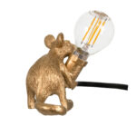 GLOBOSTAR® MOUSE 00677 Vintage Επιτραπέζιο Φωτιστικό Πορτατίφ με Ντουί 1 x E12 AC 220-240V IP20 - Χρυσό - Μ13 x Π4 x Υ7cm - Image 5