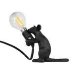 GLOBOSTAR® MOUSE 00678 Vintage Επιτραπέζιο Φωτιστικό Πορτατίφ με Ντουί 1 x E12 AC 220-240V IP20 - Μαύρο - Μ12 x Π4 x Υ10cm - Image 3