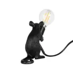 GLOBOSTAR® MOUSE 00678 Vintage Επιτραπέζιο Φωτιστικό Πορτατίφ με Ντουί 1 x E12 AC 220-240V IP20 - Μαύρο - Μ12 x Π4 x Υ10cm - Image 4