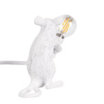 GLOBOSTAR® MOUSE 00679 Vintage Επιτραπέζιο Φωτιστικό Πορτατίφ με Ντουί 1 x E12 AC 220-240V IP20 - Λευκό - Μ12 x Π4 x Υ10cm - Image 4