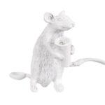 GLOBOSTAR® MOUSE 00679 Vintage Επιτραπέζιο Φωτιστικό Πορτατίφ με Ντουί 1 x E12 AC 220-240V IP20 - Λευκό - Μ12 x Π4 x Υ10cm - Image 5