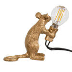 GLOBOSTAR® MOUSE 00680 Vintage Επιτραπέζιο Φωτιστικό Πορτατίφ με Ντουί 1 x E12 AC 220-240V IP20 - Χρυσό - Μ12 x Π4 x Υ10cm - Image 3