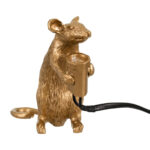 GLOBOSTAR® MOUSE 00680 Vintage Επιτραπέζιο Φωτιστικό Πορτατίφ με Ντουί 1 x E12 AC 220-240V IP20 - Χρυσό - Μ12 x Π4 x Υ10cm - Image 5