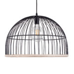 GLOBOSTAR® NEVIS 00681 Μοντέρνο Κρεμαστό Φωτιστικό Οροφής με Ντουί 1 x E27 AC 220-240V IP20 - Μαύρο & Μπεζ - Μ49 x Π49 x Υ34.5cm - Image 5