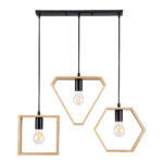 GLOBOSTAR® ELISE 00682 Μοντέρνο Κρεμαστό Φωτιστικό Οροφής με Ντουί 3 x E27 AC 220-240V IP20 - Μπεζ & Μαύρο - Μ76 x Π8 x Υ25cm - Image 3