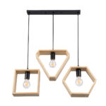 GLOBOSTAR® ELISE 00682 Μοντέρνο Κρεμαστό Φωτιστικό Οροφής με Ντουί 3 x E27 AC 220-240V IP20 - Μπεζ & Μαύρο - Μ76 x Π8 x Υ25cm - Image 4