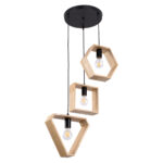 GLOBOSTAR® ELISE 00683 Μοντέρνο Κρεμαστό Φωτιστικό Οροφής με Ντουί 3 x E27 AC 220-240V IP20 - Μπεζ & Μαύρο - Μ55 x Π55 x Υ130cm - Image 4
