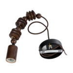 GLOBOSTAR® BEADS 00692 Vintage Κρεμαστό Φωτιστικό Οροφής με Ντουί 1 x E27 AC 220-240V IP20 - Καφέ - Μ5 x Π5 x Y33cm - Image 4
