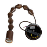 GLOBOSTAR® BEADS 00695 Vintage Κρεμαστό Φωτιστικό Οροφής με Ντουί 1 x E27 AC 220-240V IP20 - Καφέ - Μ4 x Π4 x Υ43cm - Image 4