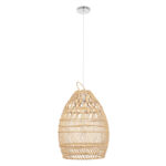GLOBOSTAR® TAHITI 00710 Boho Κρεμαστό Φωτιστικό Οροφής με Ντουί 1 x E27 AC 220-240V IP20 - Μπεζ - Μ38 x Π38 x Υ50cm - Image 4