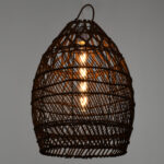 GLOBOSTAR® TAHITI 00711 Boho Κρεμαστό Φωτιστικό Οροφής με Ντουί 1 x E27 AC 220-240V IP20 - Καφέ - Μ38 x Π38 x Υ50cm - Image 3