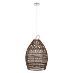 GLOBOSTAR® TAHITI 00711 Boho Κρεμαστό Φωτιστικό Οροφής με Ντουί 1 x E27 AC 220-240V IP20 - Καφέ - Μ38 x Π38 x Υ50cm - Image 4