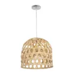 GLOBOSTAR® MANGEA 00715 Boho Κρεμαστό Φωτιστικό Οροφής με Ντουί 1 x E27 AC 220-240V IP20 - Μπεζ - Μ32 x Π32 x Υ30cm - Image 3