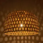 GLOBOSTAR® MANGEA 00717 Boho Κρεμαστό Φωτιστικό Οροφής με Ντουί 1 x E27 AC 220-240V IP20 - Μπεζ - Μ100 x Π100 x Υ66cm - Image 2