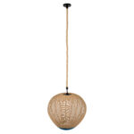 GLOBOSTAR® SIMON 00727 Boho Κρεμαστό Φωτιστικό Οροφής με Ντουί 1 x E27 AC 220-240V IP20 - Μπεζ & Μπλε - Μ50 x Π50 x Y47cm - Image 5