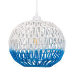 GLOBOSTAR® SANTOR 00728 Boho Κρεμαστό Φωτιστικό Οροφής με Ντουί 1 x E27 AC 220-240V IP20 - Λευκό & Μπλε - Μ30 x Π30 x Υ30cm - Image 5