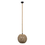 GLOBOSTAR® MANDALA 00731 Boho Κρεμαστό Φωτιστικό Οροφής με Ντουί 1 x E27 AC 220-240V IP20 - Μπεζ - Μ30 x Π30 x Y30cm - Image 4
