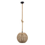 GLOBOSTAR® MANDALA 00731 Boho Κρεμαστό Φωτιστικό Οροφής με Ντουί 1 x E27 AC 220-240V IP20 - Μπεζ - Μ30 x Π30 x Y30cm - Image 5