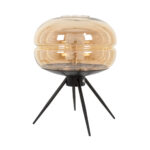 GLOBOSTAR® JAVAN 00737 Μοντέρνο Επιτραπέζιο Φωτιστικό Πορτατίφ με Ντουί 1 x E27 AC 220-240V IP20 - Μελί & Μαύρο - Μ30 x Π30 x Y40cm - Image 4