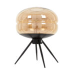 GLOBOSTAR® JAVAN 00737 Μοντέρνο Επιτραπέζιο Φωτιστικό Πορτατίφ με Ντουί 1 x E27 AC 220-240V IP20 - Μελί & Μαύρο - Μ30 x Π30 x Y40cm - Image 5