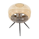 GLOBOSTAR® JAVAN 00737 Μοντέρνο Επιτραπέζιο Φωτιστικό Πορτατίφ με Ντουί 1 x E27 AC 220-240V IP20 - Μελί & Μαύρο - Μ30 x Π30 x Y40cm - Image 6