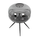 GLOBOSTAR® JAVAN 00738 Μοντέρνο Επιτραπέζιο Φωτιστικό Πορτατίφ με Ντουί 1 x E27 AC 220-240V IP20 - Μαύρο Φιμέ & Μαύρο - Μ30 x Π30 x Y40cm - Image 6