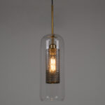 GLOBOSTAR® AVERY 00741 Μοντέρνο Κρεμαστό Φωτιστικό Οροφής με Ντουί 1 x E27 AC 220-240V IP20 - Διάφανο & Χρυσό - Μ15 x Π15 x Υ60cm - Image 3