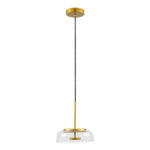 GLOBOSTAR® CHARLOTTE 00742 Μοντέρνο Κρεμαστό Φωτιστικό Οροφής LED 5W 500lm 180° AC 220-240V IP20 Θερμό Λευκό 2700K - Lumileds SMD Chip - Διάφανο & Χρυσό - Μ23 x Π23 x Υ23cm - 2 Χρόνια Εγγύηση - Image 4