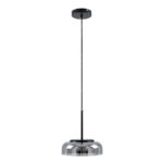 GLOBOSTAR® CHARLOTTE 00743 Μοντέρνο Κρεμαστό Φωτιστικό Οροφής LED 5W 500lm 180° AC 220-240V IP20 Θερμό Λευκό 2700K - Sanan SMD Chip - Μαύρο & Μαύρο Φιμέ - Μ23 x Π23 x Υ23cm - 2 Xρόνια Εγγύηση - Image 4