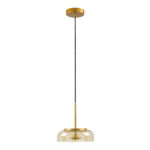 GLOBOSTAR® CHARLOTTE 00744 Μοντέρνο Κρεμαστό Φωτιστικό Οροφής LED 5W 500lm 180° AC 220-240V IP20 Θερμό Λευκό 2700K - Lumileds SMD Chip - Μελί & Χρυσό - Μ23 x Π23 x Υ23cm - 2 Χρόνια Εγγύηση - Image 4