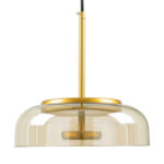 GLOBOSTAR® CHARLOTTE 00744 Μοντέρνο Κρεμαστό Φωτιστικό Οροφής LED 5W 500lm 180° AC 220-240V IP20 Θερμό Λευκό 2700K - Lumileds SMD Chip - Μελί & Χρυσό - Μ23 x Π23 x Υ23cm - 2 Χρόνια Εγγύηση - Image 5