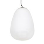 GLOBOSTAR® FREYA 00745 Μοντέρνο Κρεμαστό Φωτιστικό Οροφής με Ντουί 1 x E27 AC 220-240V IP20 - Λευκό & Ασημί - Μ24 x Π24 x Υ35cm - Image 6