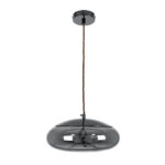 GLOBOSTAR® AXTON 00751 Μοντέρνο Κρεμαστό Φωτιστικό Οροφής LED 5W 500lm 180° AC 220-240V IP20 Θερμό Λευκό 2700K - Sanan SMD Chip - Μαύρο & Μαύρο Φιμέ - Μ30 x Π30 x Υ15cm - 2 Xρόνια Εγγύηση - Image 4