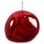 GLOBOSTAR® DIXAR 00763 Μοντέρνο Κρεμαστό Φωτιστικό Οροφής με Ντουί 1 x E27 AC 220-240V IP20 - Κόκκινο & Ασημί - Μ36 x Π36 x Υ45cm - Image 6