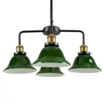 GLOBOSTAR® LIBRARY 00769 Vintage Φωτιστικό Οροφής με Ντουί 4 x E27 AC 220-240V IP20 - Πράσινο & Χρυσό - Μ57 x Π57 x Υ90cm