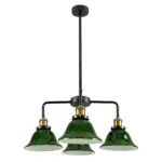 GLOBOSTAR® LIBRARY 00769 Vintage Φωτιστικό Οροφής με Ντουί 4 x E27 AC 220-240V IP20 - Πράσινο & Χρυσό - Μ57 x Π57 x Υ90cm - Image 3