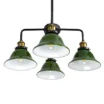 GLOBOSTAR® LIBRARY 00769 Vintage Φωτιστικό Οροφής με Ντουί 4 x E27 AC 220-240V IP20 - Πράσινο & Χρυσό - Μ57 x Π57 x Υ90cm - Image 5