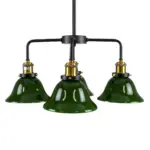 GLOBOSTAR® LIBRARY 00769 Vintage Φωτιστικό Οροφής με Ντουί 4 x E27 AC 220-240V IP20 - Πράσινο & Χρυσό - Μ57 x Π57 x Υ90cm - Image 6