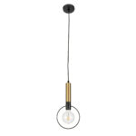 GLOBOSTAR® OLVERO 00772 Μοντέρνο Κρεμαστό Φωτιστικό Οροφής με Ντουί 1 x E27 AC 220-240V IP20 - Μαύρο & Χρυσό - Μ18 x Π4 x Y38cm - Image 4