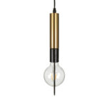 GLOBOSTAR® OLVERO 00772 Μοντέρνο Κρεμαστό Φωτιστικό Οροφής με Ντουί 1 x E27 AC 220-240V IP20 - Μαύρο & Χρυσό - Μ18 x Π4 x Y38cm - Image 5