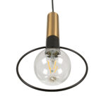 GLOBOSTAR® OLVERO 00772 Μοντέρνο Κρεμαστό Φωτιστικό Οροφής με Ντουί 1 x E27 AC 220-240V IP20 - Μαύρο & Χρυσό - Μ18 x Π4 x Y38cm - Image 6