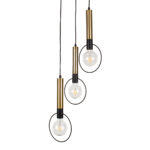 GLOBOSTAR® OLVERO 00773 Μοντέρνο Κρεμαστό Φωτιστικό Οροφής με Ντουί 3 x E27 AC 220-240V IP20 - Μαύρο & Χρυσό - Μ30 x Π30 x Y130cm - Image 4
