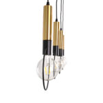 GLOBOSTAR® OLVERO 00775 Μοντέρνο Κρεμαστό Φωτιστικό Οροφής με Ντουί 4 x E27 AC 220-240V IP20 - Μαύρο & Χρυσό - Μ90 x Π18 x Y130cm - Image 6