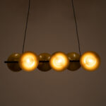 GLOBOSTAR® JOLIET 00783 Μοντέρνο Κρεμαστό Φωτιστικό Οροφής με Ντουί 6 x G9 AC 220-240V IP20 - Μαύρο & Χρυσό - Μ95 x Π28 x Υ20cm - Image 3