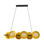 GLOBOSTAR® JOLIET 00783 Μοντέρνο Κρεμαστό Φωτιστικό Οροφής με Ντουί 6 x G9 AC 220-240V IP20 - Μαύρο & Χρυσό - Μ95 x Π28 x Υ20cm - Image 4