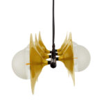 GLOBOSTAR® JOLIET 00783 Μοντέρνο Κρεμαστό Φωτιστικό Οροφής με Ντουί 6 x G9 AC 220-240V IP20 - Μαύρο & Χρυσό - Μ95 x Π28 x Υ20cm - Image 6