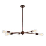 GLOBOSTAR® ZANE 00785 Μοντέρνο Φωτιστικό Οροφής με Ντουί 6 x E27 AC 220-240V IP20 - Χάλκινο - Μ70 x Π70 x Υ100cm - Image 5