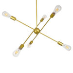 GLOBOSTAR® ZANE 00786 Μοντέρνο Φωτιστικό Οροφής με Ντουί 6 x E27 AC 220-240V IP20 - Χρυσό - Μ70 x Π70 x Υ100cm - Image 4