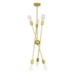 GLOBOSTAR® ZANE 00786 Μοντέρνο Φωτιστικό Οροφής με Ντουί 6 x E27 AC 220-240V IP20 - Χρυσό - Μ70 x Π70 x Υ100cm - Image 6